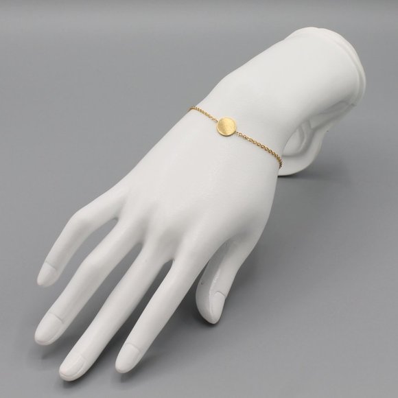 Jewelry bracelet full moon sky celestial gold tone dainty round minimalist new - Picture 2 of 5